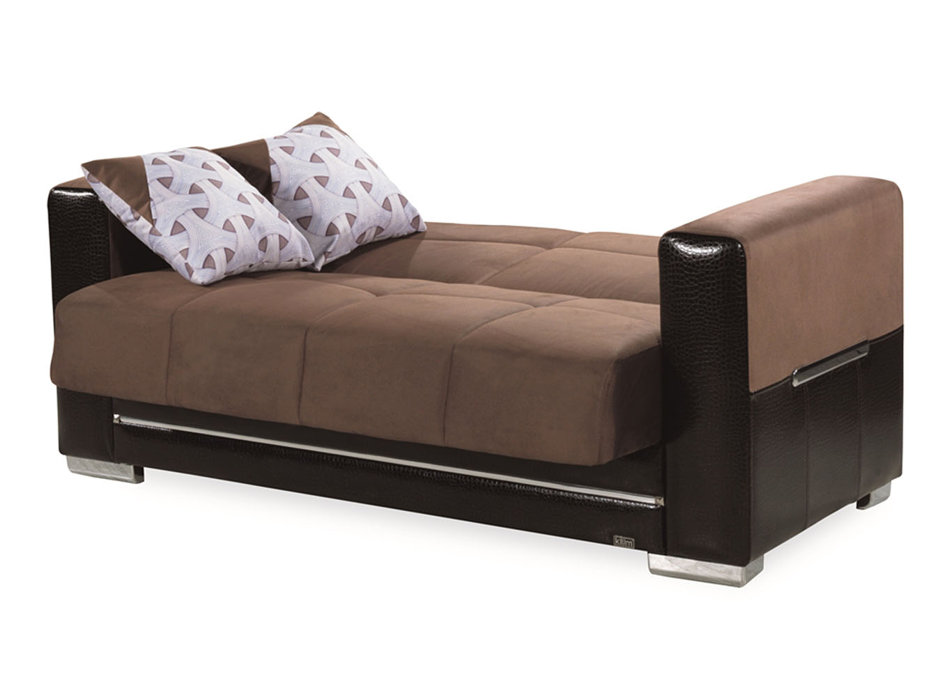 Monaco Brown/Brown Microsuede Love Seat,Ottomanson (Previously Casamode)